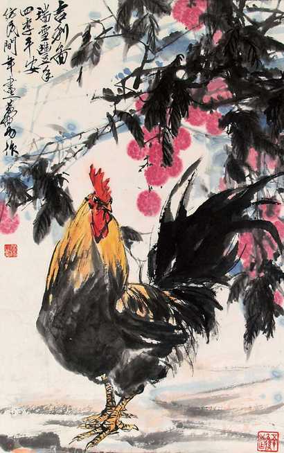 黄胄 大吉图 立轴